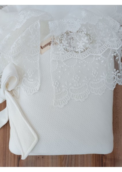 Dantelli Bebek Battaniyesi Pamuklu Doğal Uyku Kundağı Hediyelik Yenidoğan Mevlütlük indirimleri