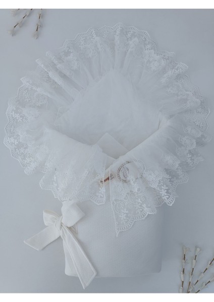 Dantelli Bebek Battaniyesi Pamuklu Doğal Uyku Kundağı Hediyelik Yenidoğan Mevlütlük fırsatları