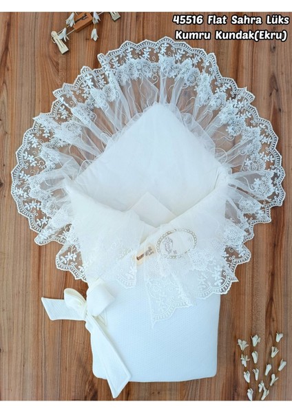 Dantelli Bebek Battaniyesi Pamuklu Doğal Uyku Kundağı Hediyelik Yenidoğan Mevlütlük