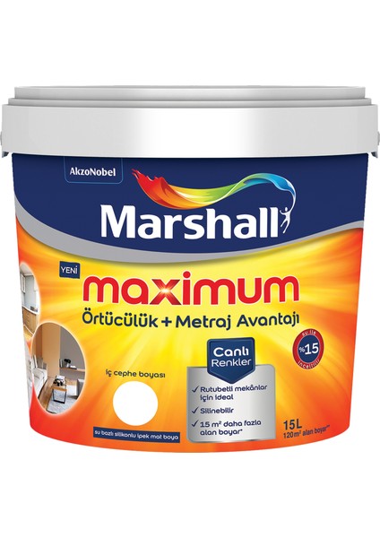 Maximum Silikonlu İpek Mat Çöl Kahvesi 15 lt. (20 kg)