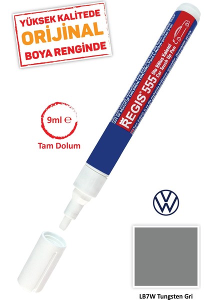 Oto Tam Örtücü Rötüş Kalemleri Volkswagen LB7W Tungsten Gri Met Çizik Giderici