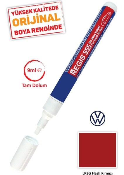 Oto Tam Örtücü Rötüş Kalemleri Volkswagen LP3G Flash Kırmızı Çizik Giderici Oto