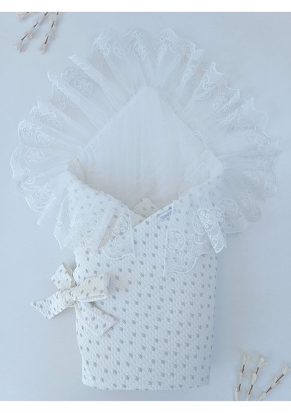 Dantelli&ışıltılı Bebek Battaniyesi %100 Pamuklu Organik Uyku Kundağı Hediyelik Yenidoğan Mevlütlük modelleri