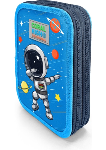 Kids Lacivert Mavi Astronot Desenli Çift Katlı Kalem Çanta 11149 fiyatları