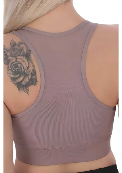 Kadın Fermuarlı Sporcu Crop Kadın Büstiyer fırsatları