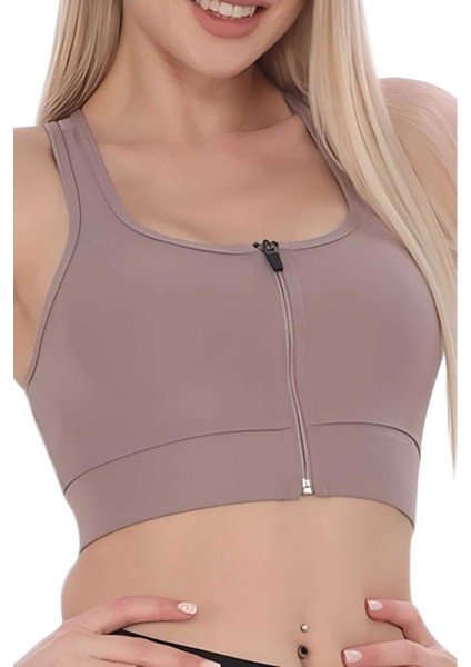 Kadın Fermuarlı Sporcu Crop Kadın Büstiyer indirimleri