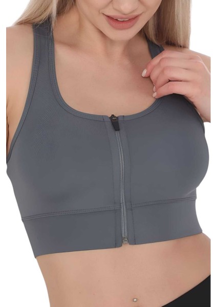 Kadın Fermuarlı Sporcu Crop Kadın Büstiyer indirimleri