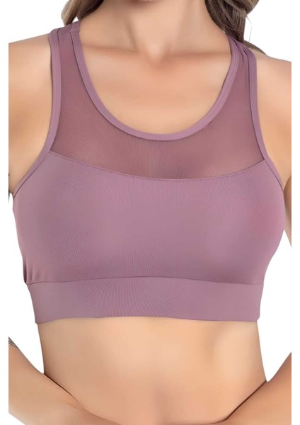 Kadın Tül Detaylı Crop Kadın Büstiyer