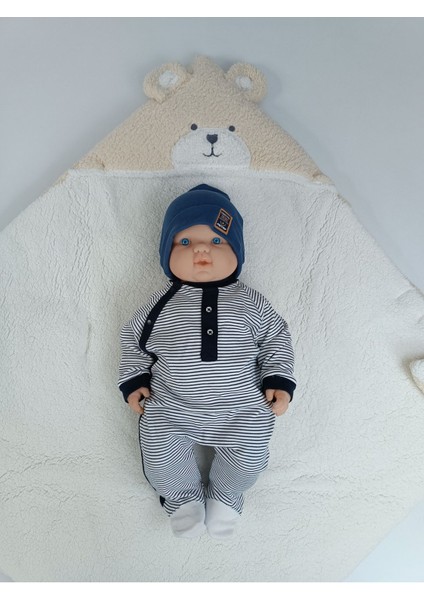 Kışlık Kalın Kız Erkek Bebek Battaniyesi & Dış Kundak Welsoft Peluş - Ayıcık Kulaklı fırsatları