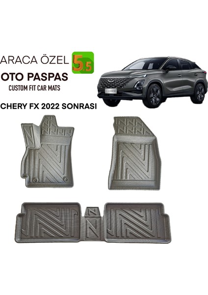 NewDeco Chery Fx 2022 Sonrasi Için 5,5d Carbon Style Havuzlu Paspas - Tpe Malzeme
