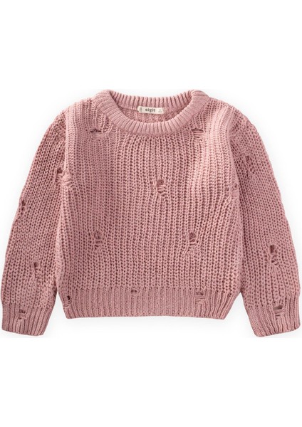 Selanik Triko Kazak 2-8 Yaş Pudra Pembe