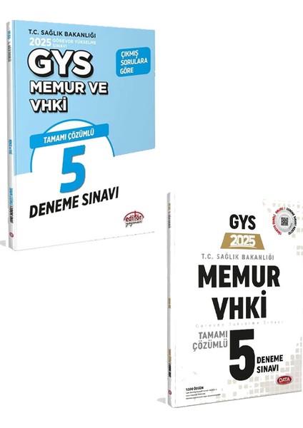 +Editör Yayınları 2025 T.c. Sağlık Bakanlığı Memur Vhki Tamamı Çözümlü 5 Deneme Sınavı