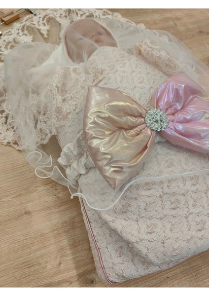 Pembe Kız Bebek Battaniyesi Kundağı Dantelli Duvaklı Mevlütlük Hastane Çıkışı Hediyelik Mevsimlik