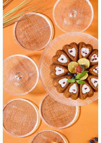 Feli x 9 Parça Pasta/kek/tatlı Sunum Servis ve Tabak Seti