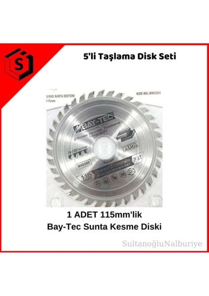 5'li Taşlama Disk Seti, Elmas, Ahşap, Metal, Sunta, 100 mm, 2 Yıl Garanti