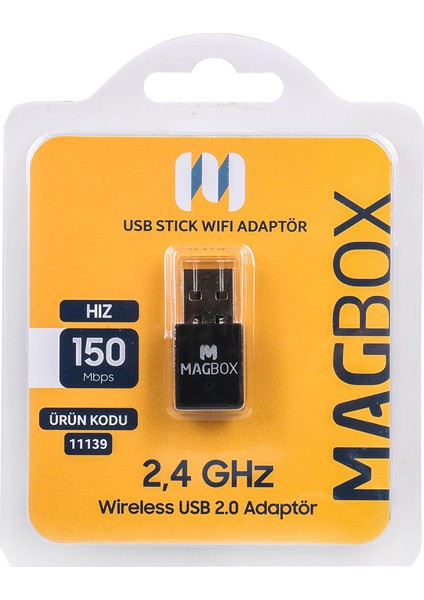 Magbox USB Stıck Mini 802.11N Wifi 7601 Chıpset 2.4ghz 150 Mbps Ip Uydu Alıcıları Ile Uyumlu (4172)