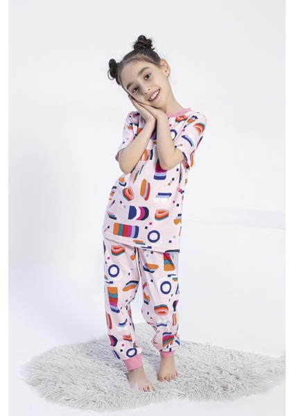 Kız Çocuk Kısa Kol Pembe Pijama Takım C5T7N0O-046 modelleri