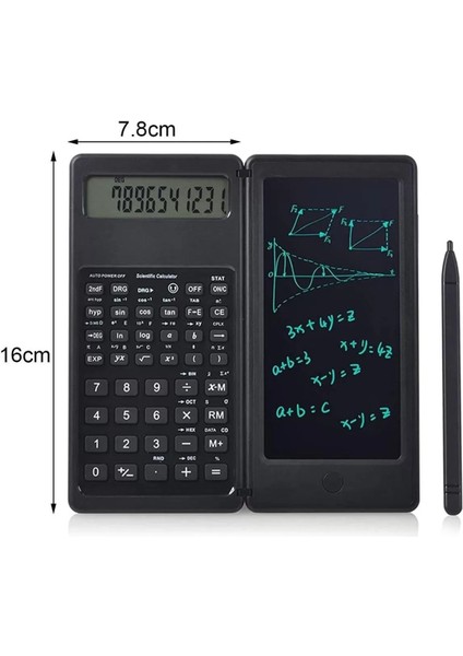 Silinebilir LCD Yazı Tabletli,kalemli Katlanabilir Bilimsel Hesap Makinesi (4172)