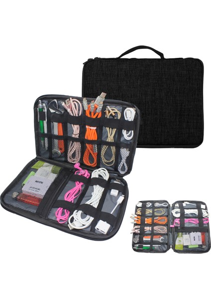 10 Gözlü Seyahat Kablo ve Aksesuar Düzenleyici Organizer Çanta - AL5101 fiyatları