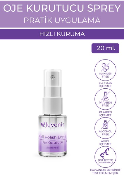 Oje Kurutucu Sprey Iz Bırakmayan E Vitaminli Oje Kurutucu Sprey 20 ml.