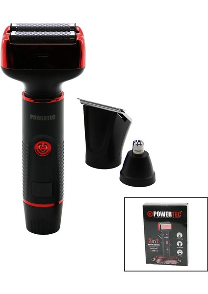 3ın1 Traş Makinesi Seti Sıfır Sakal - Ense Sakal Çizme - Kulak Burun USB Şarjlı Gösterge TR-275 (4172)