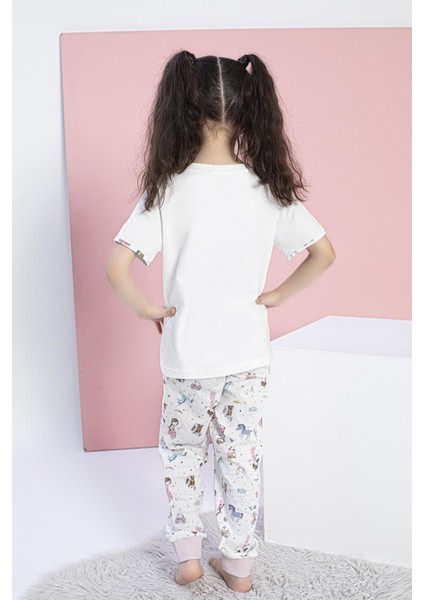 Kız Çocuk Kısa Kol Ekru Pijama Takım C0T6N0O-046 fiyatları