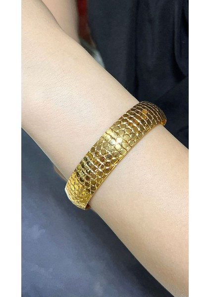 17 gr (Gram) Kumlu Bal Peteği Desenli Yatırımlık Işçiliksiz Bilezik 22 Ayar Altın