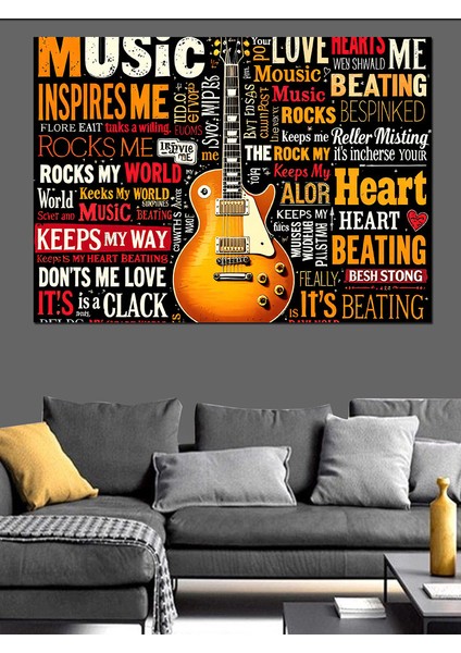 Müzik ve Motivasyon Sözleri Dekoratif Tablo