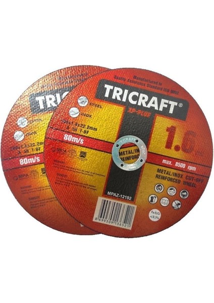 Metal Kesici Taş 180x1.6x22.2mm, 4 Yıl Garanti, Dayanıklı ve Güçlü Kesim Performansı