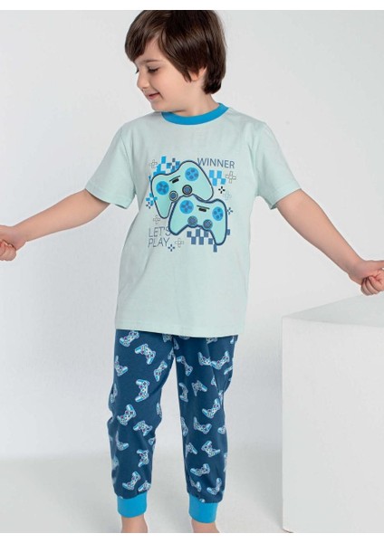 Erkek Çocuk Kısa Kol Mint Pijama Takım C2T5N0O-047