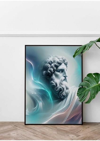 Eterik Sisli Gradyan Efektiyle Homeros Çerçeveli Kanvas Tablo -30