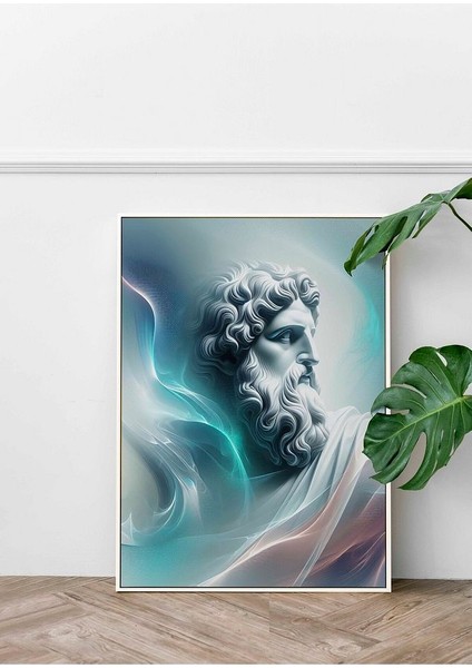 Eterik Sisli Gradyan Efektiyle Homeros Çerçeveli Kanvas Tablo -30