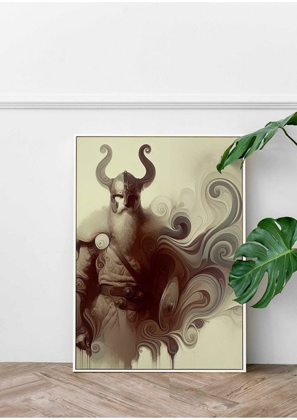 Minimalist Tarzda Viking Çerçeveli Kanvas Tablo -102