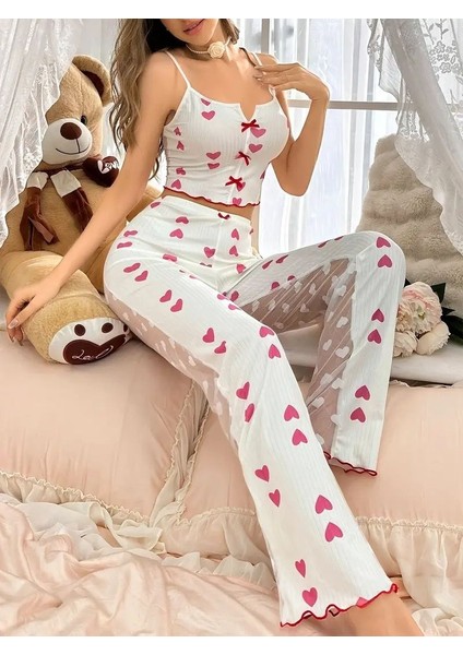 Kadınlar Için Sırt Dekolteli Uzun Pantolon, Fileli Pijama Takımı fiyatları