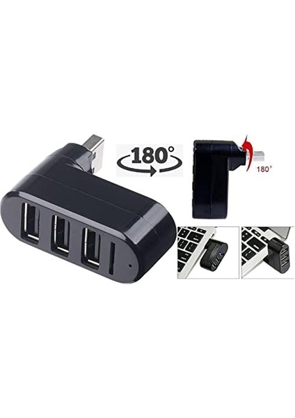 Port 180 Dirsek USB Hub Çoğaltıcı Çoklayıcı USB 2.0 Çoklama
