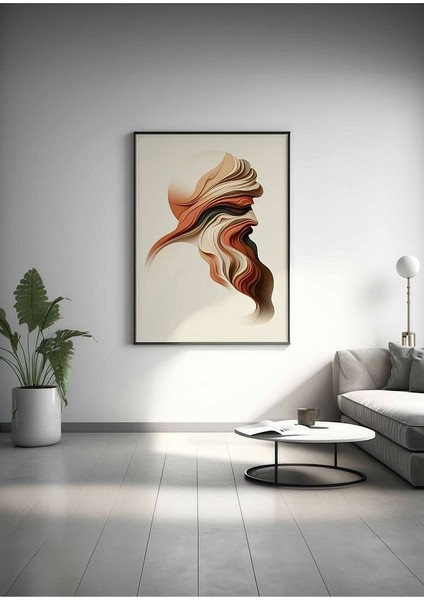 Minimalist Tarzda Leonardo Da Vinci Çerçeveli Kanvas Tablo -144