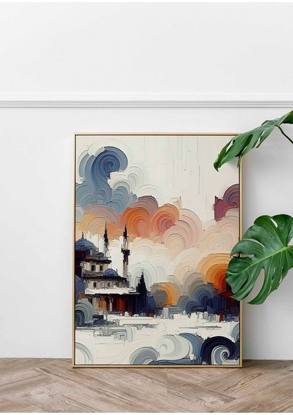 Soyut Tarzda Hindi Çerçeveli Kanvas Tablo -327