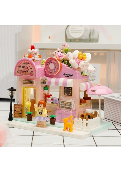 Gökkuşağı Şeker Evi Sokak Yapı Taşları Yapboz Puzzle Çocuk Oyuncakları (Yurt Dışından)