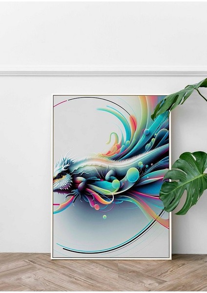 Minimalist Tarzda Semender Çerçeveli Kanvas Tablo -303