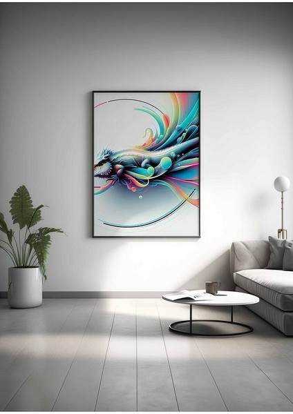 Minimalist Tarzda Semender Çerçeveli Kanvas Tablo -303