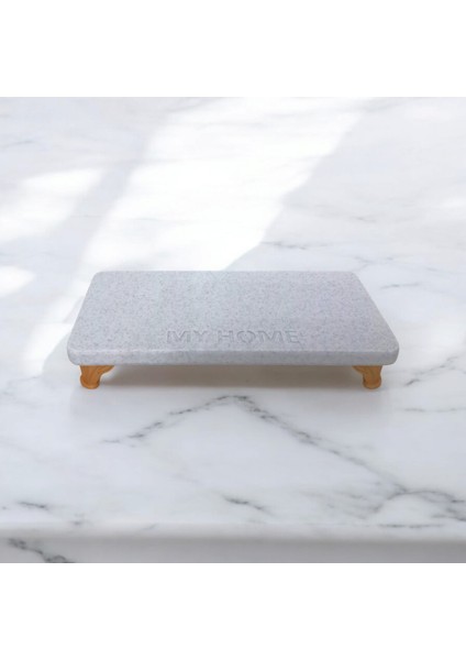 Mermer Desenli Ayaklı Dikdörtgen Sunumluk - My Home 25X12CM fırsatları