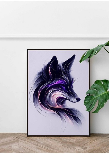 Minimalist Tarzda Tilki Çerçeveli Kanvas Tablo -340