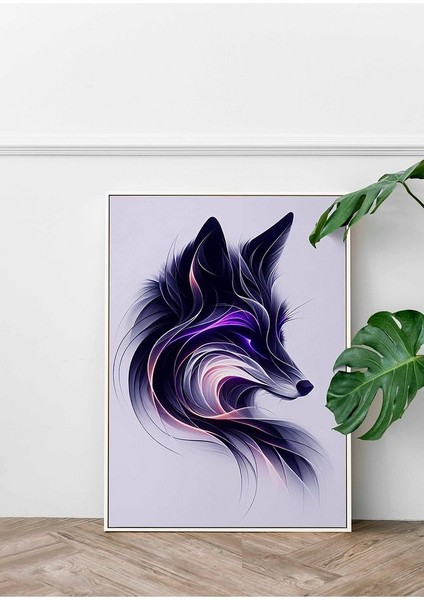 Minimalist Tarzda Tilki Çerçeveli Kanvas Tablo -340