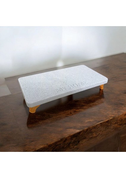 Mermer Desenli Ayaklı Dikdörtgen Sunumluk - My Home 21 x 10 cm indirimleri