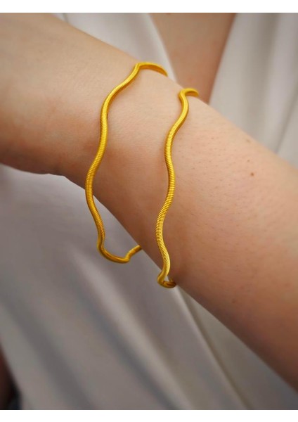 22 Ayar 10GR Zikzak Burgu Ajda Işçiliksiz Bilezik