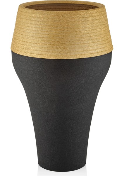 Seta Textured Dark Damla Saksı Dark Gold 43*43*73 cm