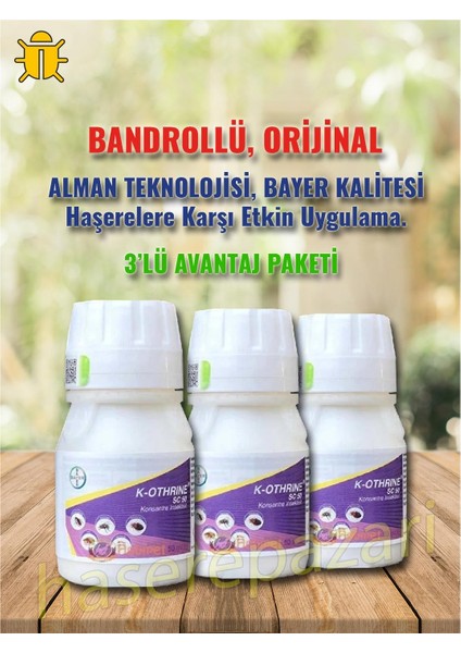 K-Othrine SC50 Tarım 3 Adet Haşere, Hamamböceği,tahta Kurusu, Akrep, Gümüş