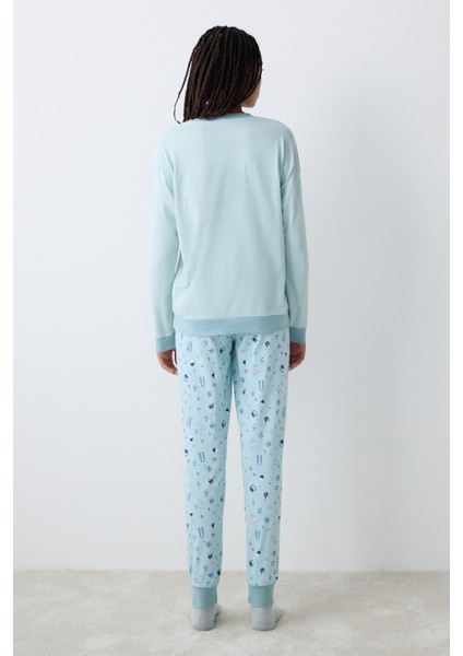 Me Time Açık Mint Yeşili Pantolon Pijama Takımı fırsatları