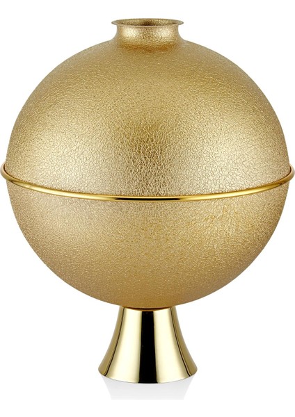 Seta Textured Dark Ayaklı Küre Vazo Gold 303041 cm