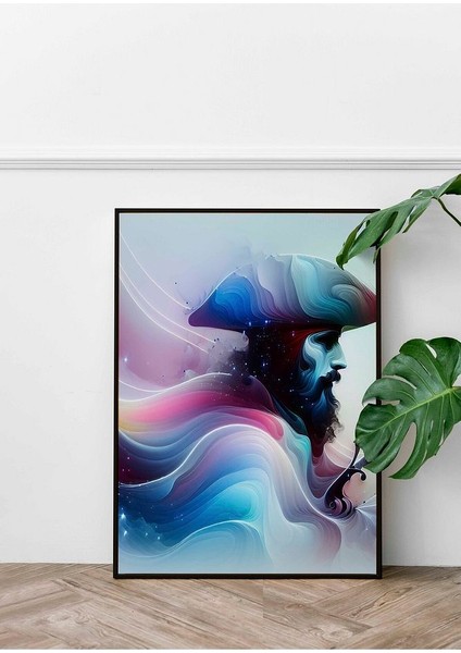 Minimalist Tarzda Korsan Çerçeveli Kanvas Tablo -463